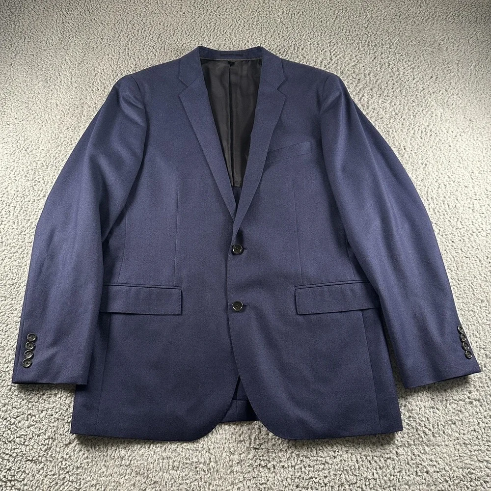 J.Crew Ludlow Suit Jacket Mens 42L Blue Wool Slim Fit Italian Fabric Blazer